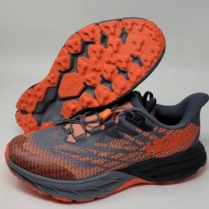 Hoka One One Speedgoat 5 Sneakers Gray Orange 1134470 CVON  Youth Size 6.5 New